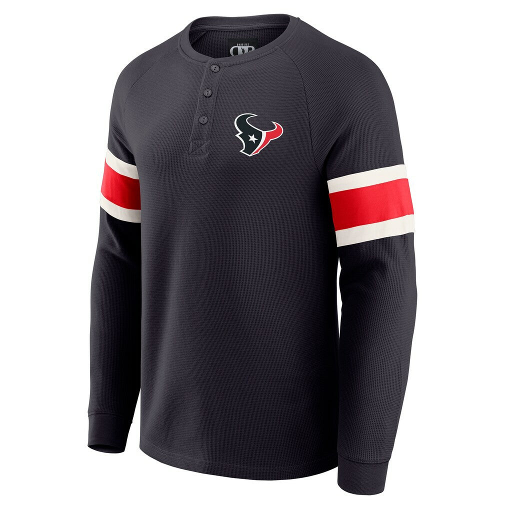 Darius Rucker Collection Waffle-Knit Raglan Long Sleeve Henley T-Shirt - Houston Texans T-shirts