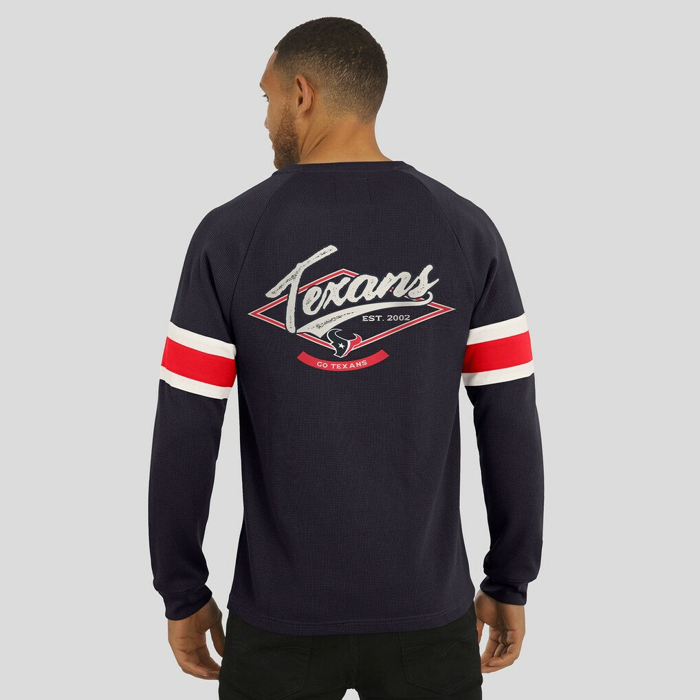 Darius Rucker Collection Waffle-Knit Raglan Long Sleeve Henley T-Shirt - Houston Texans T-shirts