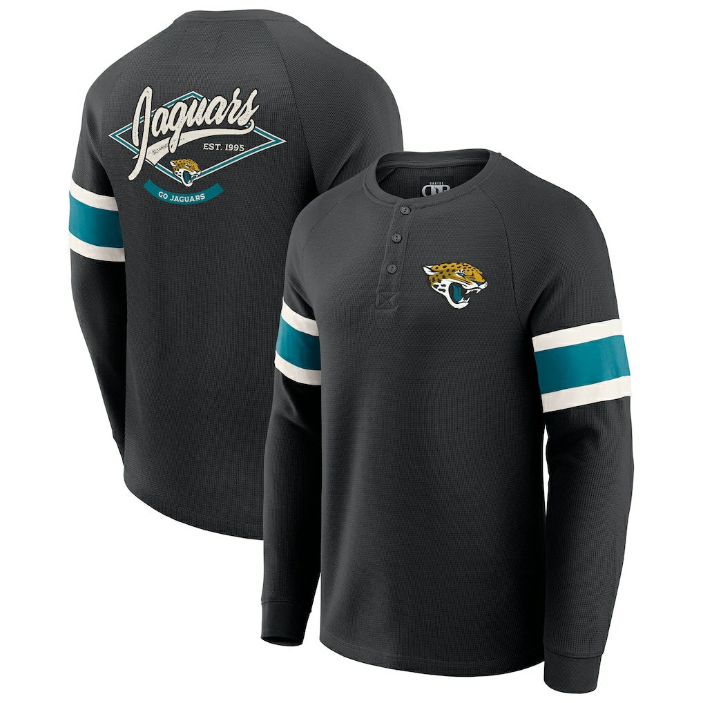 Darius Rucker Collection Waffle-Knit Raglan Long Sleeve Henley T-Shirt - Jacksonville Jaguars T-shirts