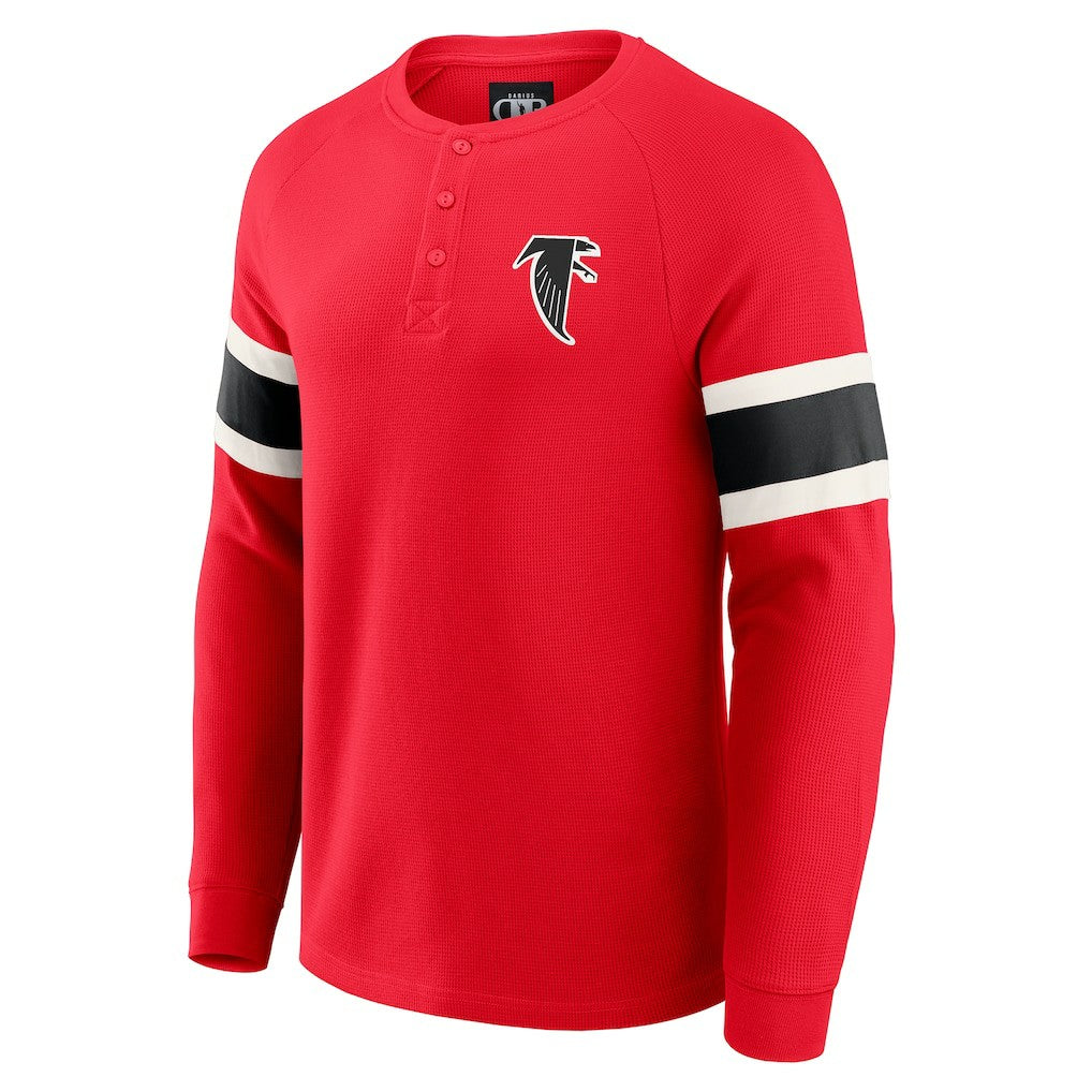 Darius Rucker Collection Waffle-Knit Raglan Long Sleeve Henley T-Shirt - Atlanta Falcons T-shirts