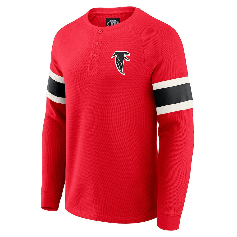 Darius Rucker Collection Waffle-Knit Raglan Long Sleeve Henley T-Shirt - Atlanta Falcons T-shirts