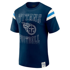 Darius Rucker Collection Football Stripe Sleeve T-Shirt - Tennessee Titans T-shirts