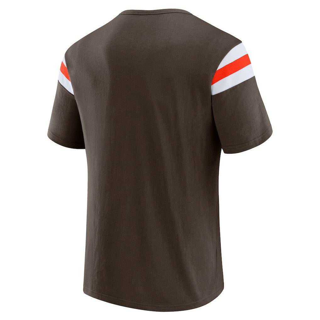 Darius Rucker Collection Football Stripe Sleeve T-Shirt - Cleveland Browns T-shirts