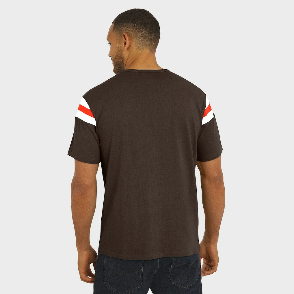 Darius Rucker Collection Football Stripe Sleeve T-Shirt - Cleveland Browns T-shirts