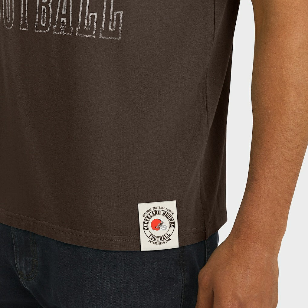 Darius Rucker Collection Football Stripe Sleeve T-Shirt - Cleveland Browns T-shirts