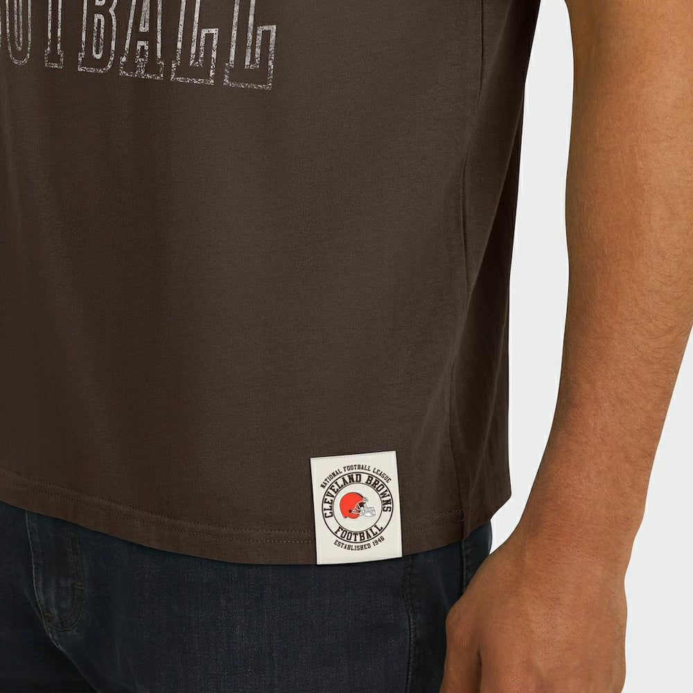 Darius Rucker Collection Football Stripe Sleeve T-Shirt - Cleveland Browns T-shirts