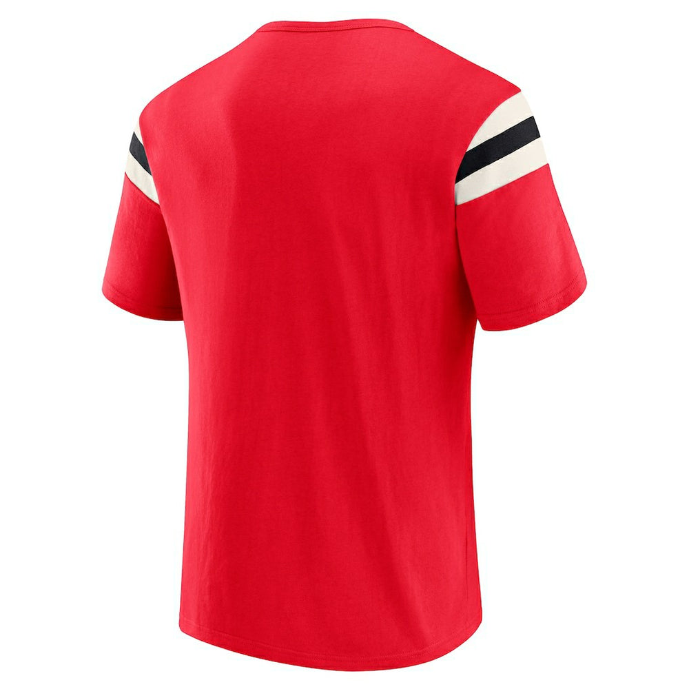 Darius Rucker Collection Football Stripe Sleeve T-Shirt - Kansas City Chiefs T-shirts