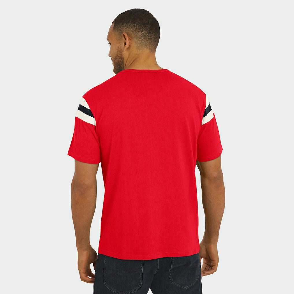 Darius Rucker Collection Football Stripe Sleeve T-Shirt - Kansas City Chiefs T-shirts