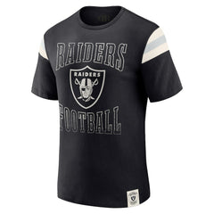 Darius Rucker Collection Football Stripe Sleeve T-Shirt - Las Vegas Raiders T-shirts