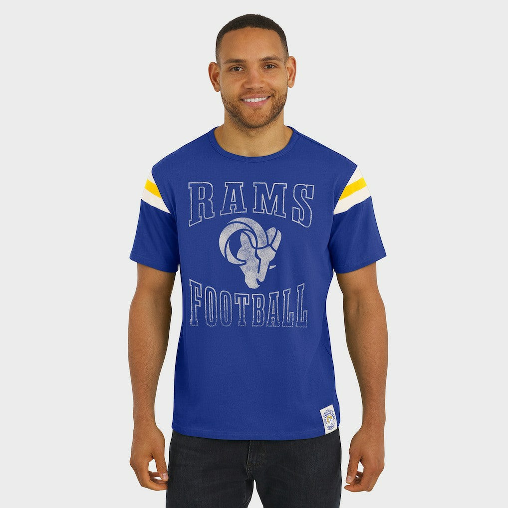 Darius Rucker Collection Football Stripe Sleeve T-Shirt - Los Angeles Rams T-shirts