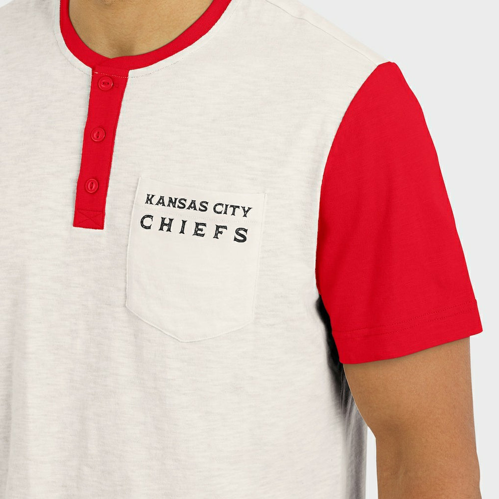 Darius Rucker Collection Henley Colorblock Slub Pocket T-Shirt - Kansas City Chiefs T-shirts