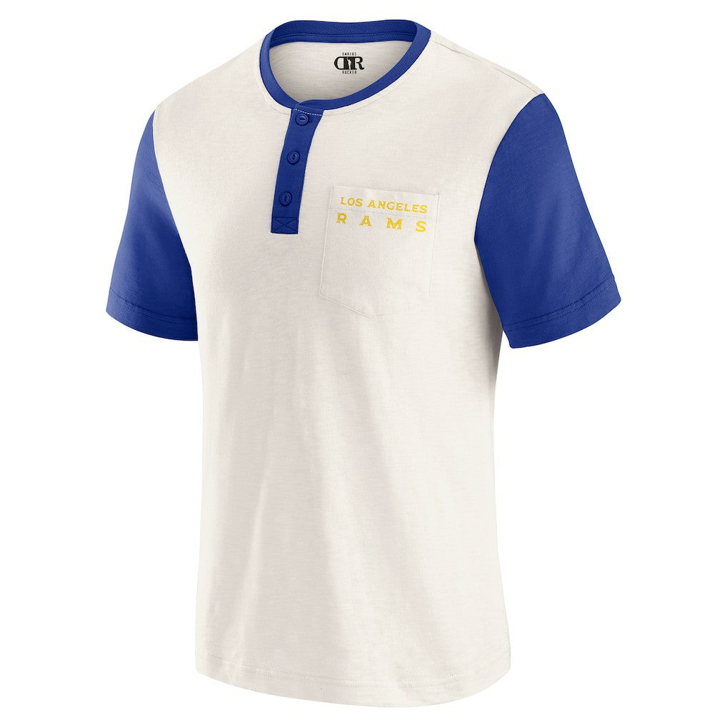 Darius Rucker Collection Henley Colorblock Slub Pocket T-Shirt - Los Angeles Rams T-shirts