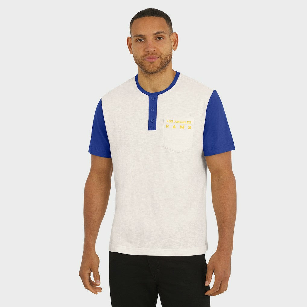 Darius Rucker Collection Henley Colorblock Slub Pocket T-Shirt - Los Angeles Rams T-shirts
