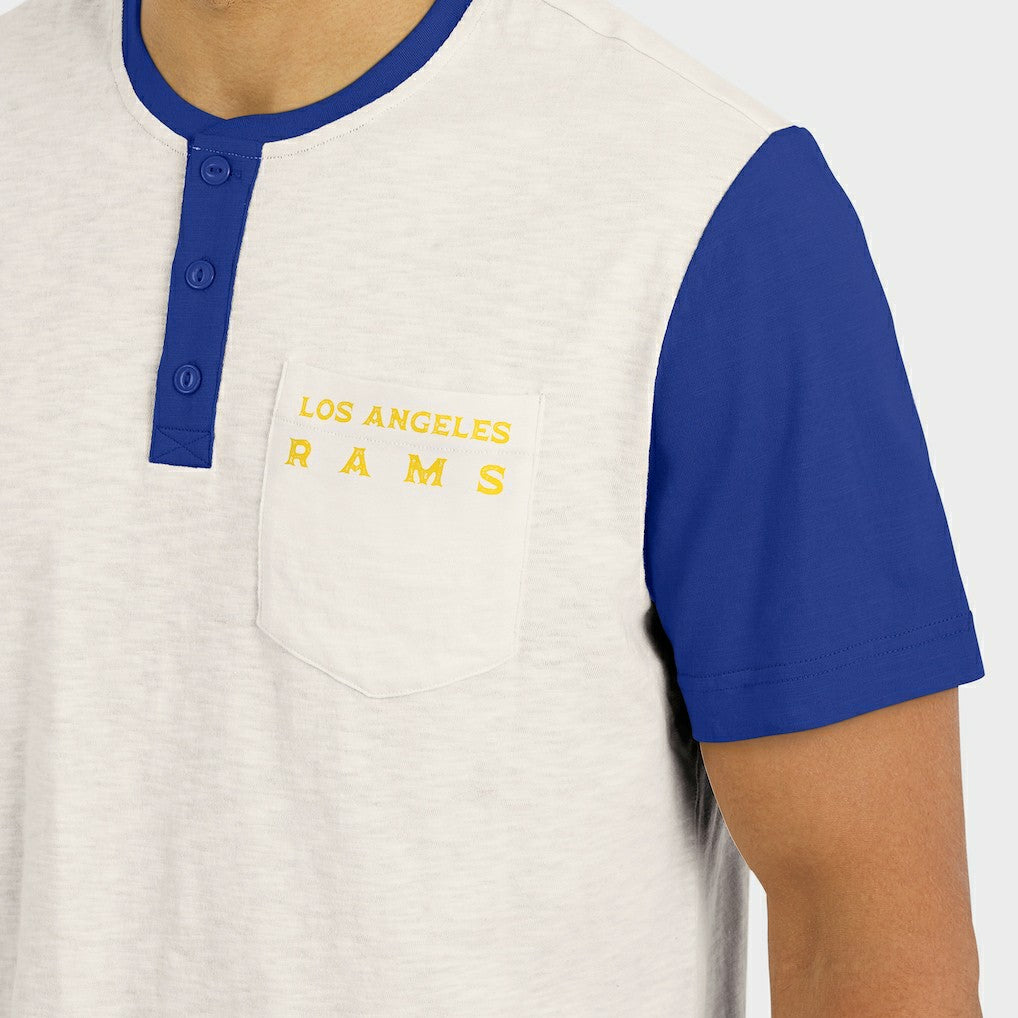Darius Rucker Collection Henley Colorblock Slub Pocket T-Shirt - Los Angeles Rams T-shirts
