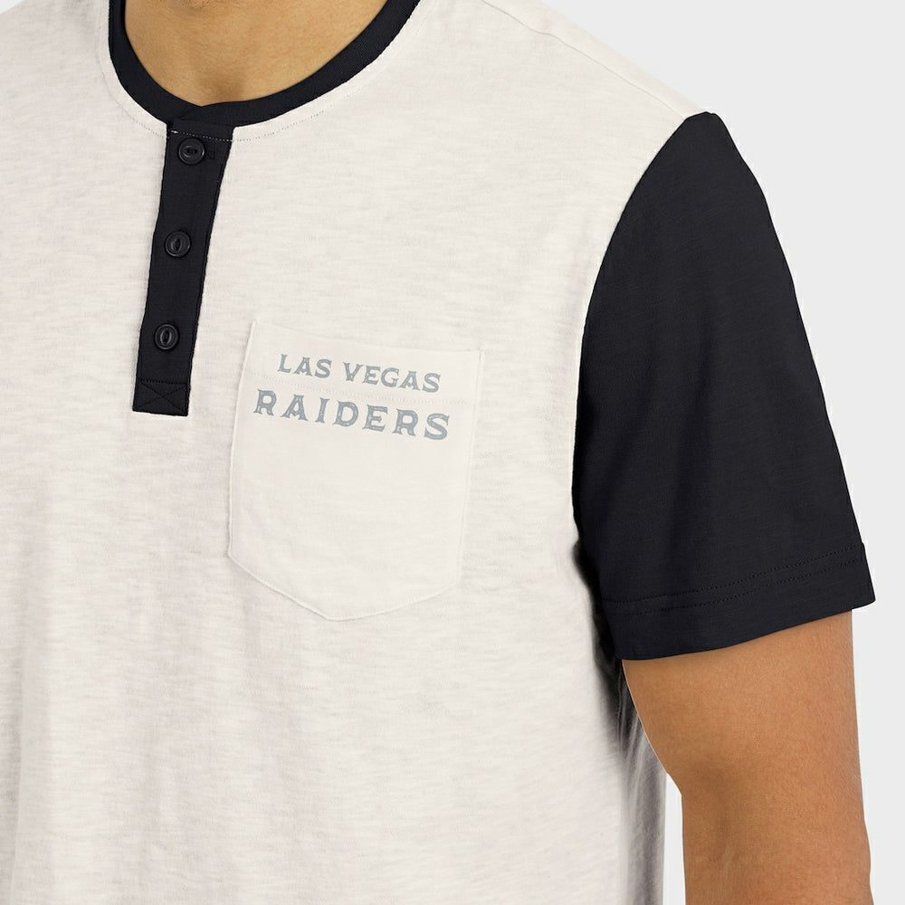 Darius Rucker Collection Henley Colorblock Slub Pocket T-Shirt - Las Vegas Raiders T-shirts