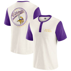 Darius Rucker Collection Henley Colorblock Slub Pocket T-Shirt - Minnesota Vikings T-shirts