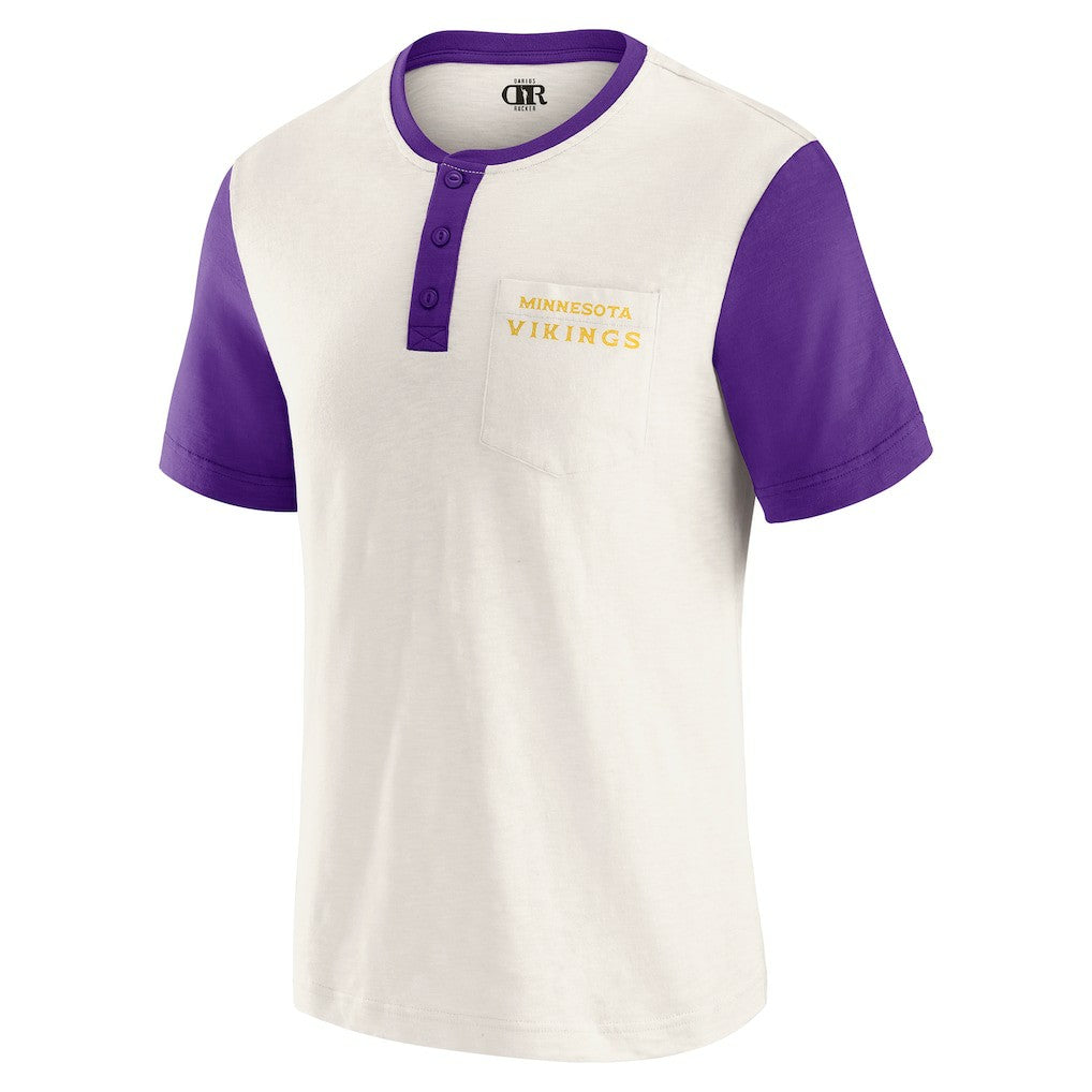 Darius Rucker Collection Henley Colorblock Slub Pocket T-Shirt - Minnesota Vikings T-shirts