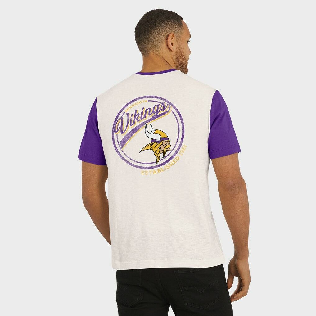 Darius Rucker Collection Henley Colorblock Slub Pocket T-Shirt - Minnesota Vikings T-shirts