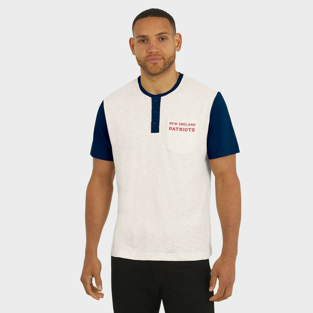 Darius Rucker Collection Henley Colorblock Slub Pocket T-Shirt - New England Patriots T-shirts