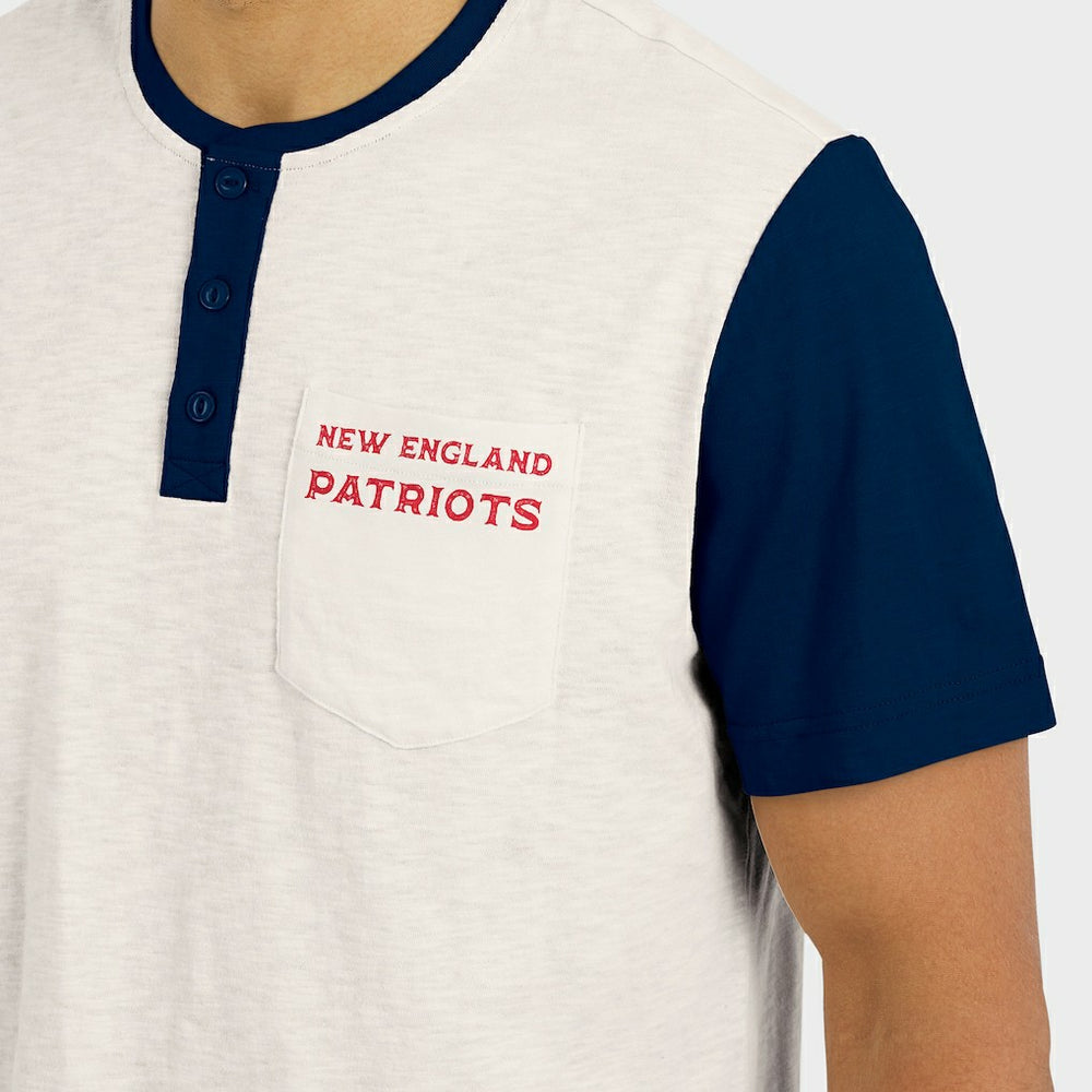 Darius Rucker Collection Henley Colorblock Slub Pocket T-Shirt - New England Patriots T-shirts