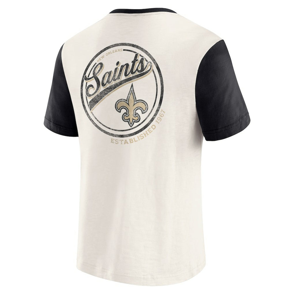 Darius Rucker Collection Henley Colorblock Slub Pocket T-Shirt - New Orleans Saints T-shirts