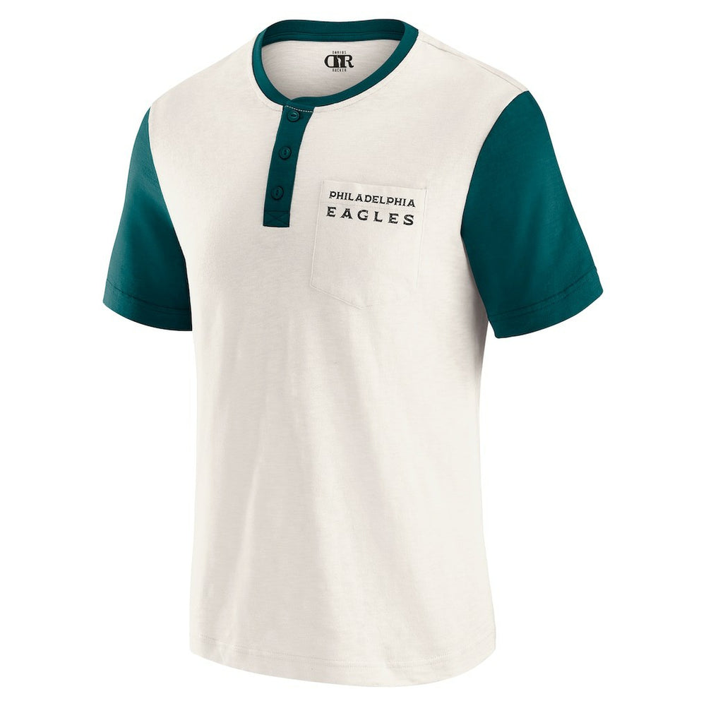 Darius Rucker Collection Henley Colorblock Slub Pocket T-Shirt - Philadelphia Eagles T-shirts