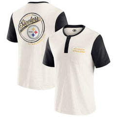 Darius Rucker Collection Henley Colorblock Slub Pocket T-Shirt - Pittsburgh Steelers T-shirts