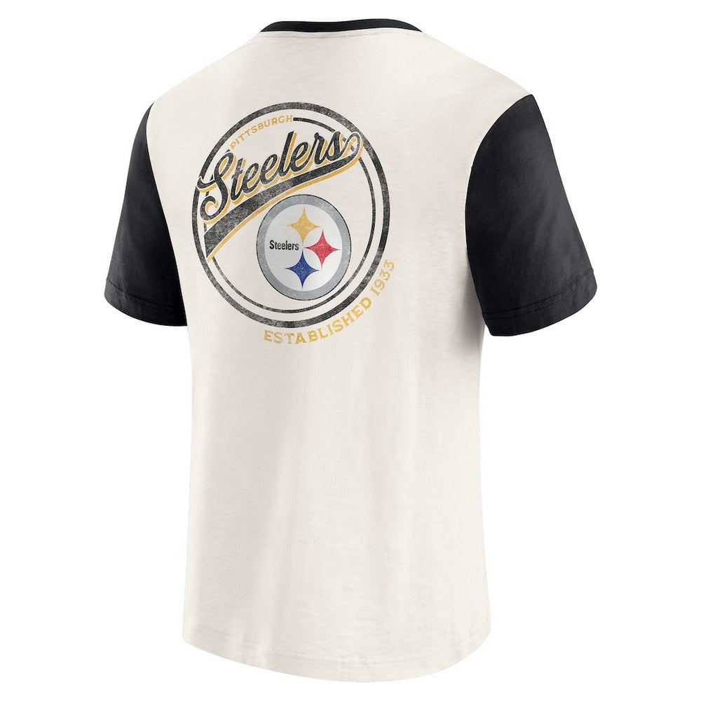 Darius Rucker Collection Henley Colorblock Slub Pocket T-Shirt - Pittsburgh Steelers T-shirts