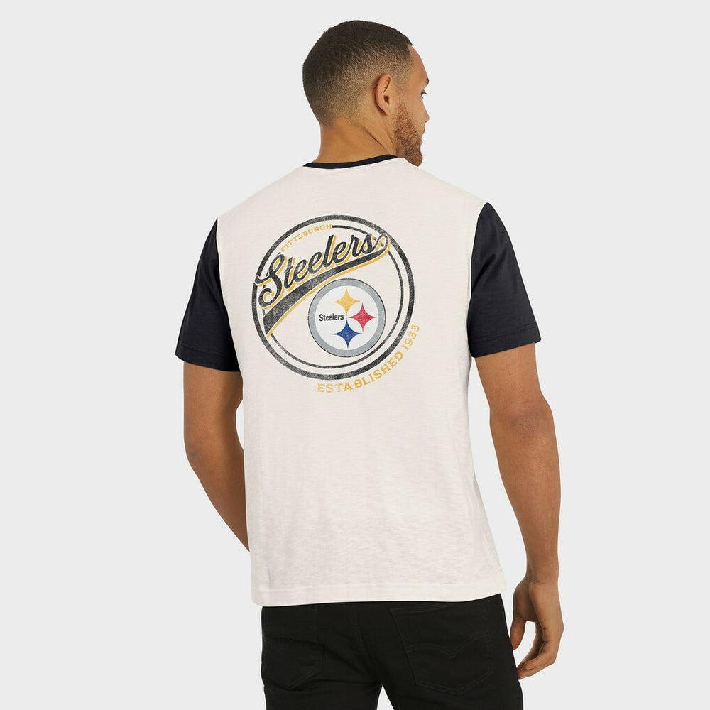 Darius Rucker Collection Henley Colorblock Slub Pocket T-Shirt - Pittsburgh Steelers T-shirts