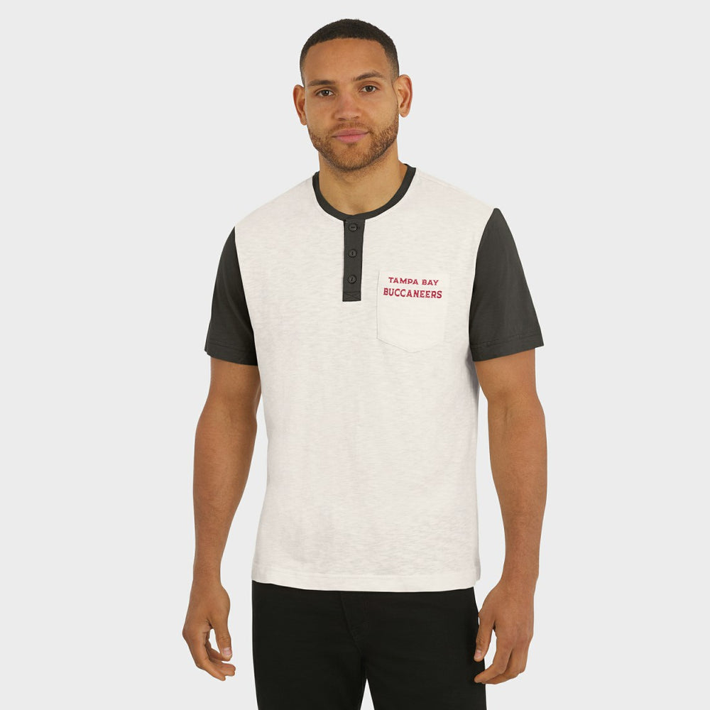 Darius Rucker Collection Henley Colorblock Slub Pocket T-Shirt - Tampa Bay Buccaneers T-shirts