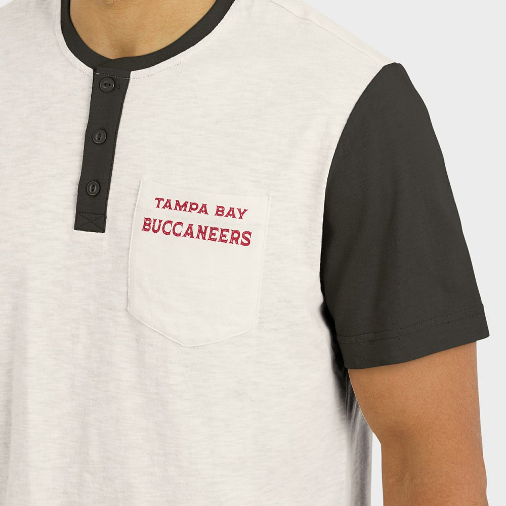 Darius Rucker Collection Henley Colorblock Slub Pocket T-Shirt - Tampa Bay Buccaneers T-shirts