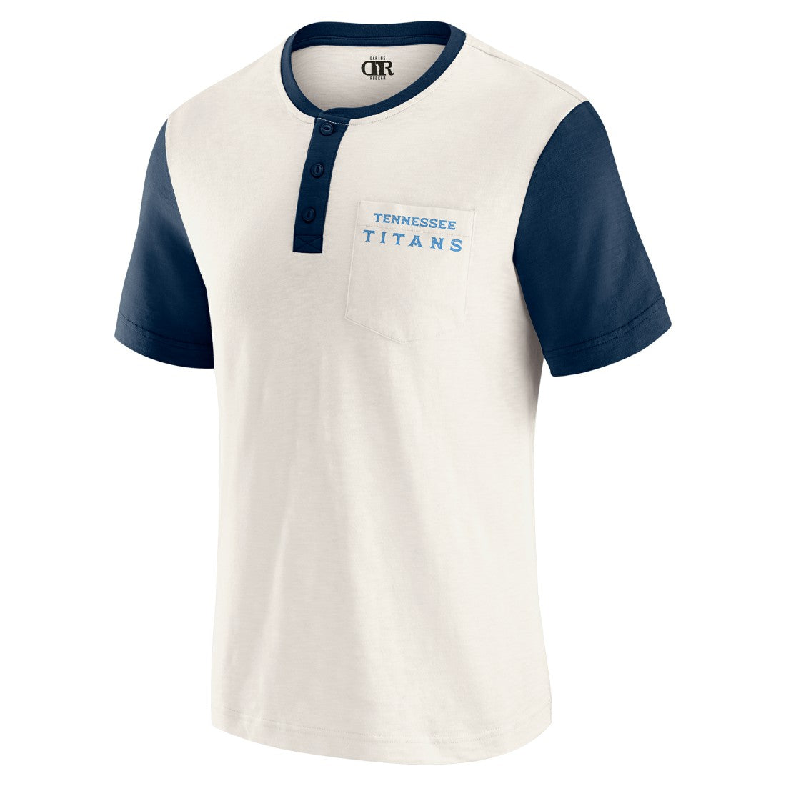 Darius Rucker Collection Henley Colorblock Slub Pocket T-Shirt - Tennessee Titans T-shirts