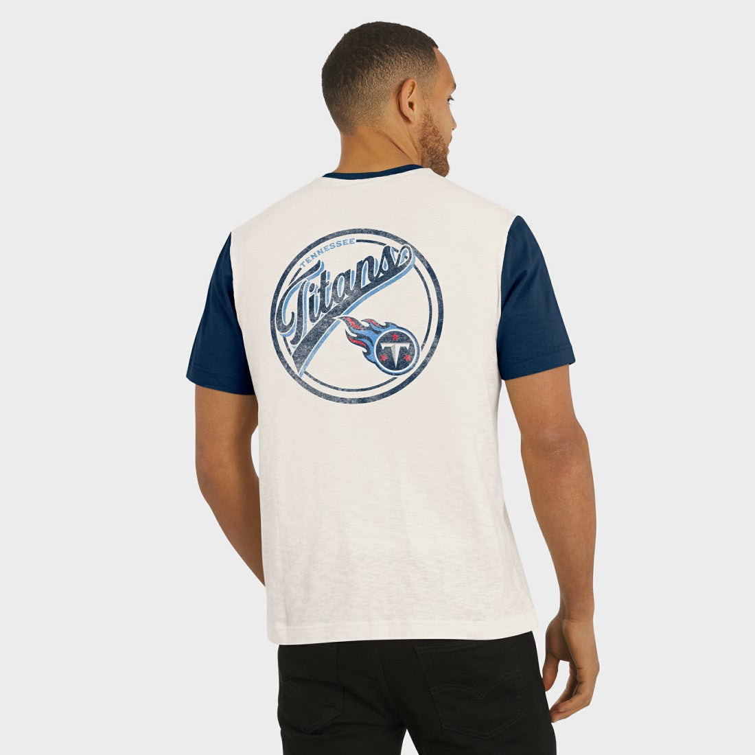Darius Rucker Collection Henley Colorblock Slub Pocket T-Shirt - Tennessee Titans T-shirts