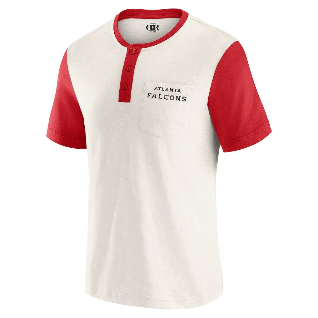 Darius Rucker Collection Henley Colorblock Slub Pocket T-Shirt - Atlanta Falcons T-shirts