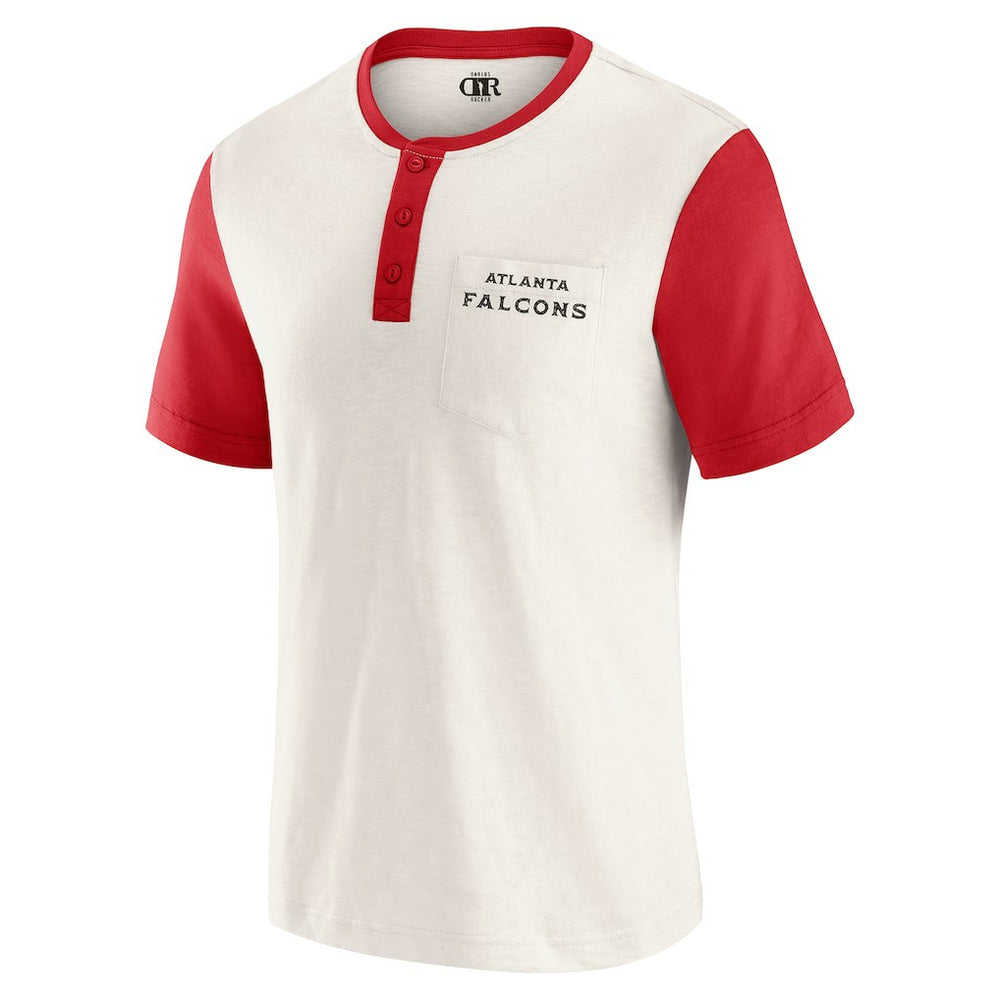 Darius Rucker Collection Henley Colorblock Slub Pocket T-Shirt - Atlanta Falcons T-shirts