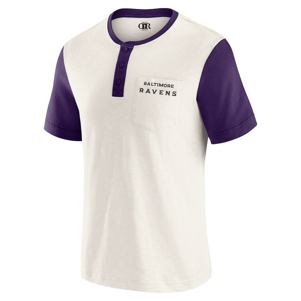 Darius Rucker Collection Henley Colorblock Slub Pocket T-Shirt - Baltimore Ravens T-shirts