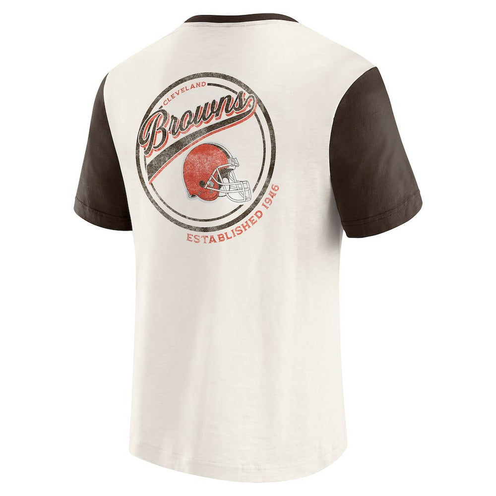 Darius Rucker Collection Henley Colorblock Slub Pocket T-Shirt - Cleveland Browns T-shirts