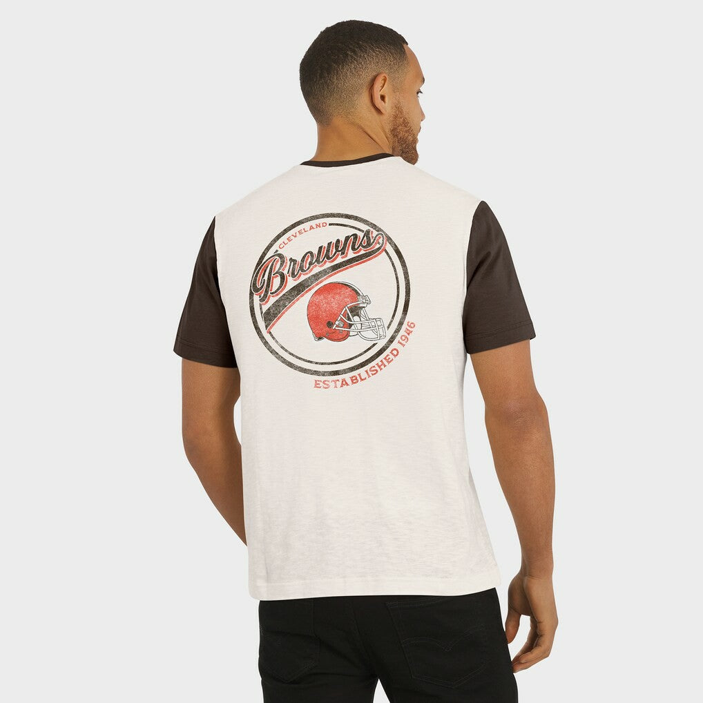 Darius Rucker Collection Henley Colorblock Slub Pocket T-Shirt - Cleveland Browns T-shirts