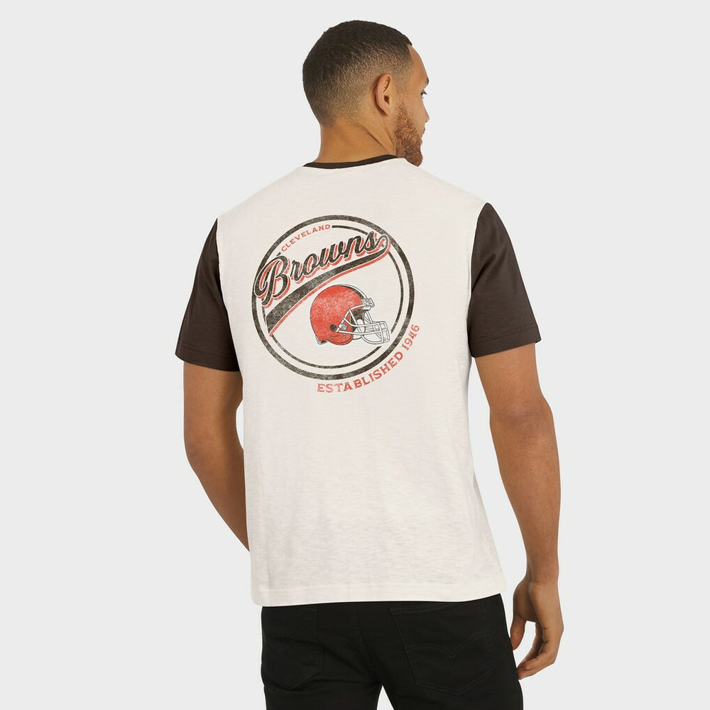 Darius Rucker Collection Henley Colorblock Slub Pocket T-Shirt - Cleveland Browns T-shirts