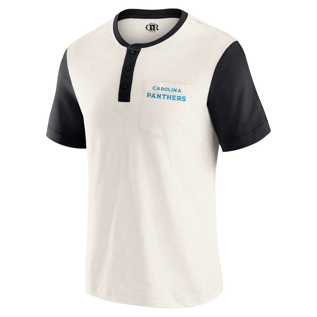 Darius Rucker Collection Henley Colorblock Slub Pocket T-Shirt - Carolina Panthers T-shirts