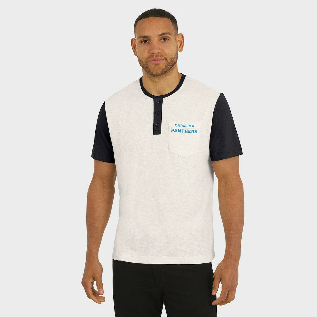 Darius Rucker Collection Henley Colorblock Slub Pocket T-Shirt - Carolina Panthers T-shirts