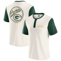 Darius Rucker Collection Henley Colorblock Slub Pocket T-Shirt - Green Bay Packers T-shirts