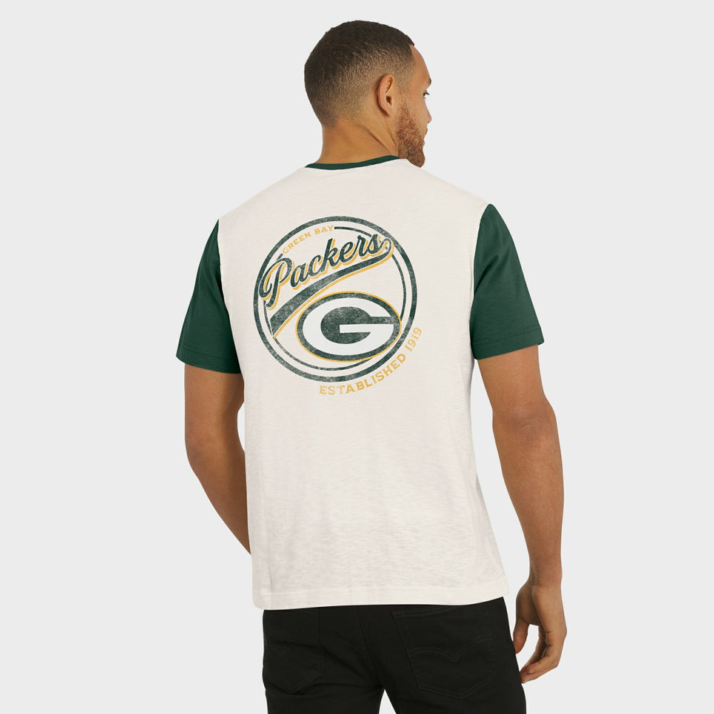 Darius Rucker Collection Henley Colorblock Slub Pocket T-Shirt - Green Bay Packers T-shirts