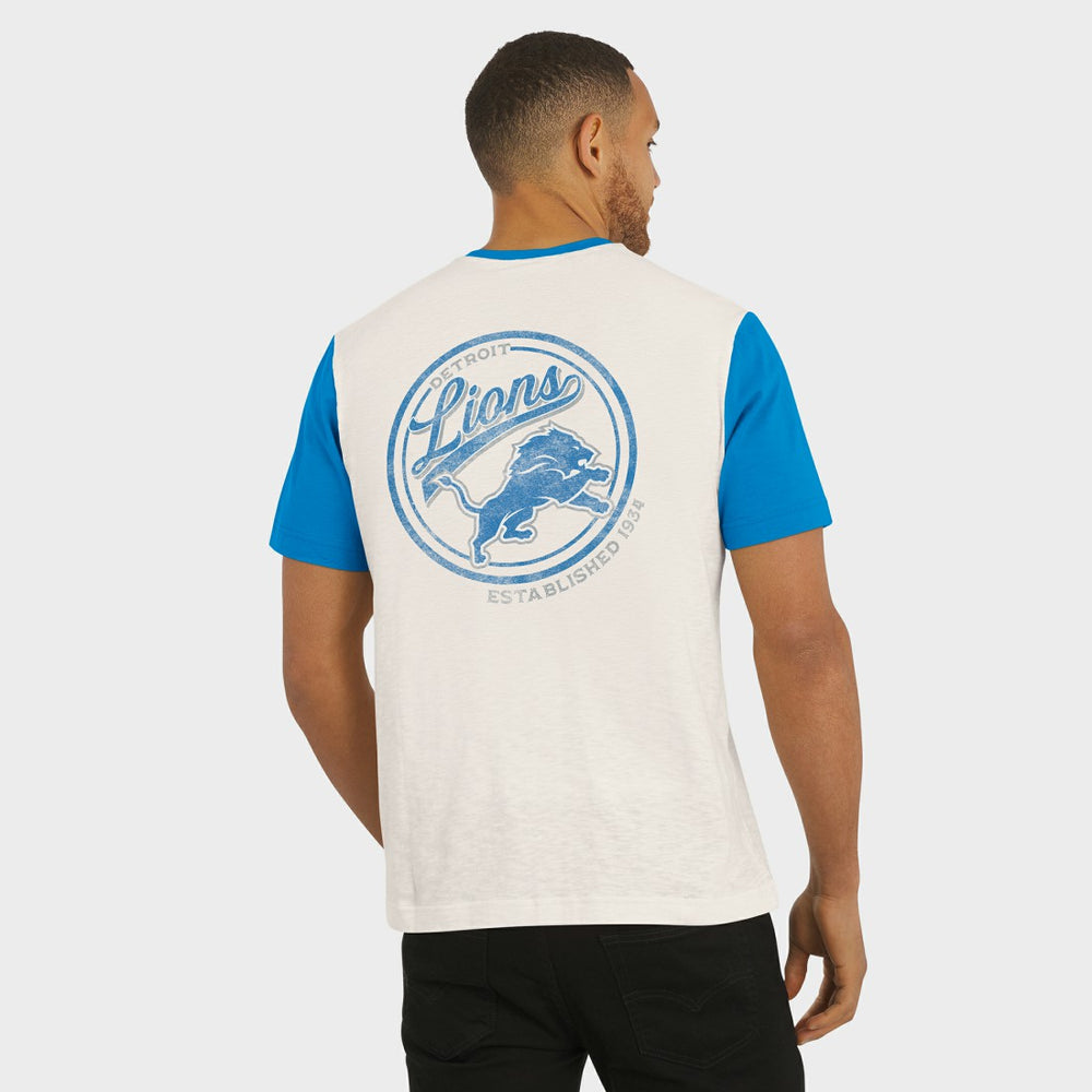 Darius Rucker Collection Henley Colorblock Slub Pocket T-Shirt - Detroit Lions T-shirts