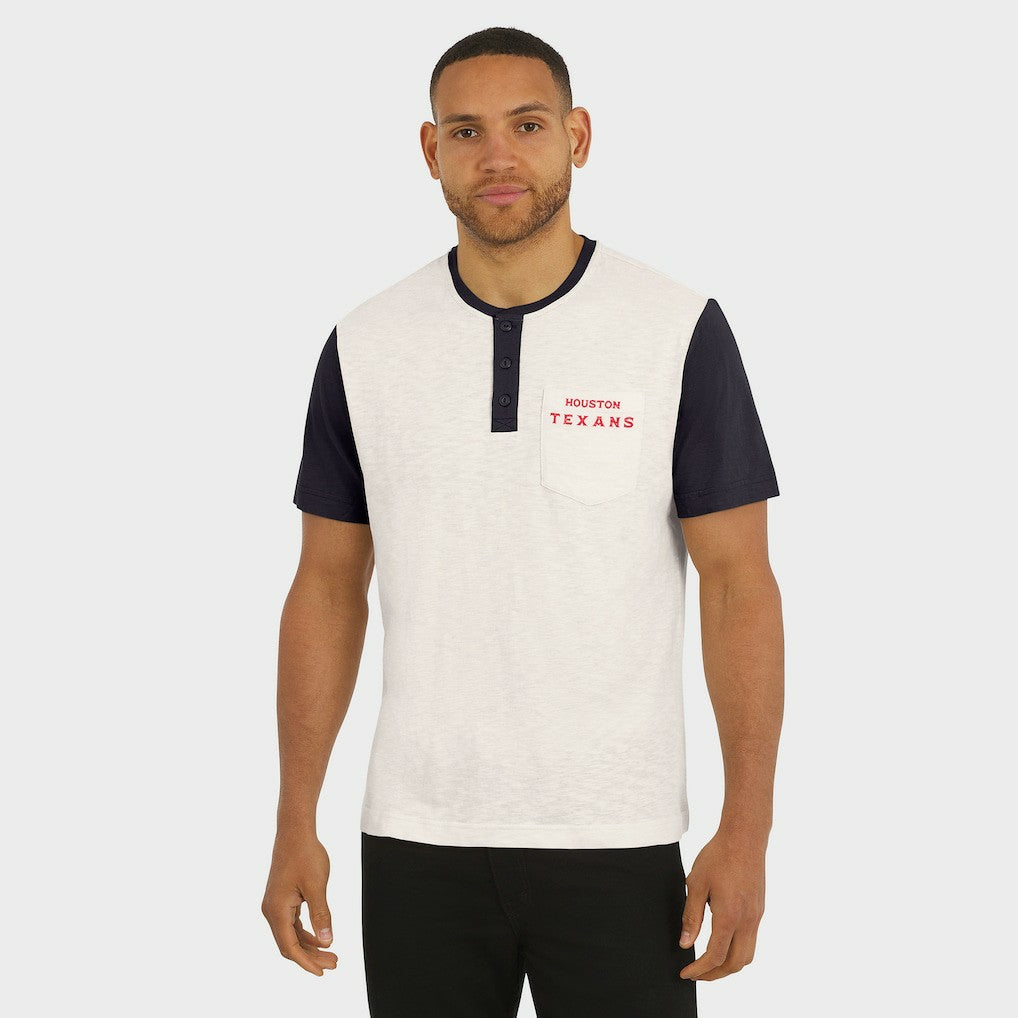 Darius Rucker Collection Henley Colorblock Slub Pocket T-Shirt - Houston Texans T-shirts