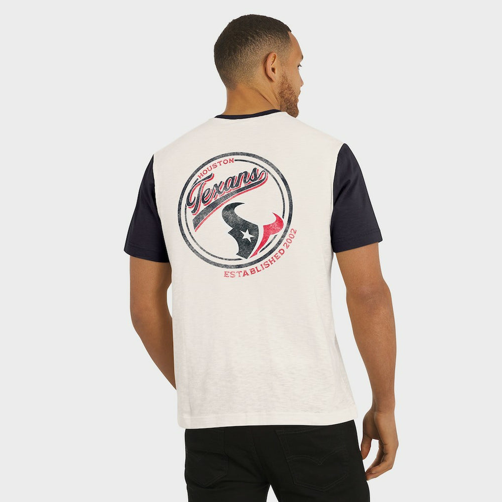Darius Rucker Collection Henley Colorblock Slub Pocket T-Shirt - Houston Texans T-shirts
