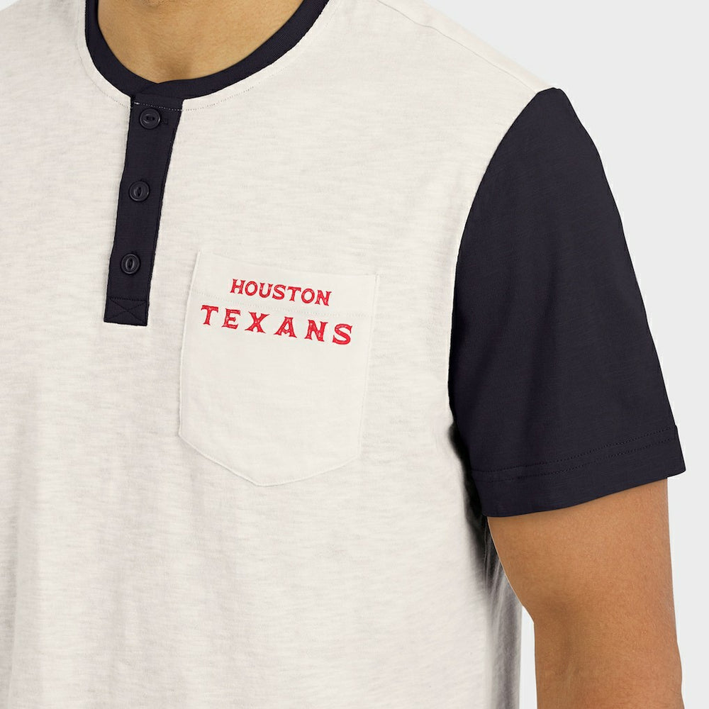 Darius Rucker Collection Henley Colorblock Slub Pocket T-Shirt - Houston Texans T-shirts