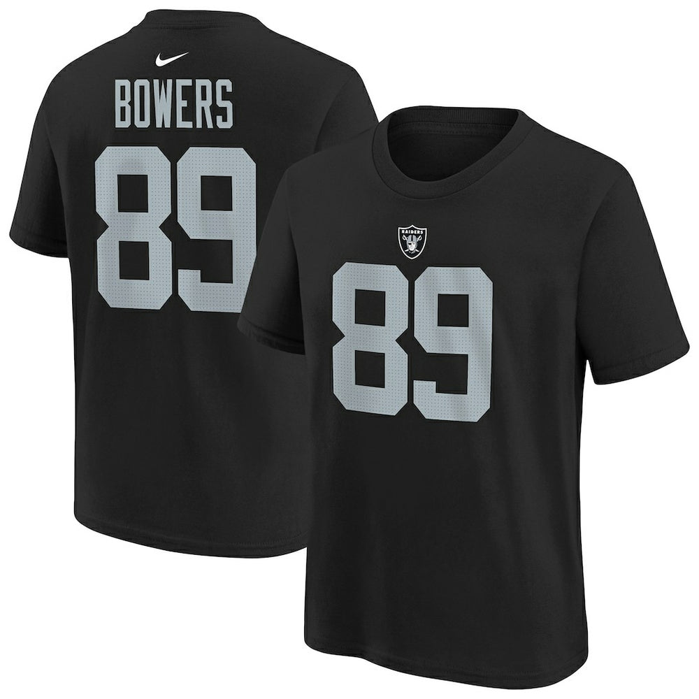 Brock Bowers  Youth Player Name & Number T-Shirt - Las Vegas Raiders T-shirts