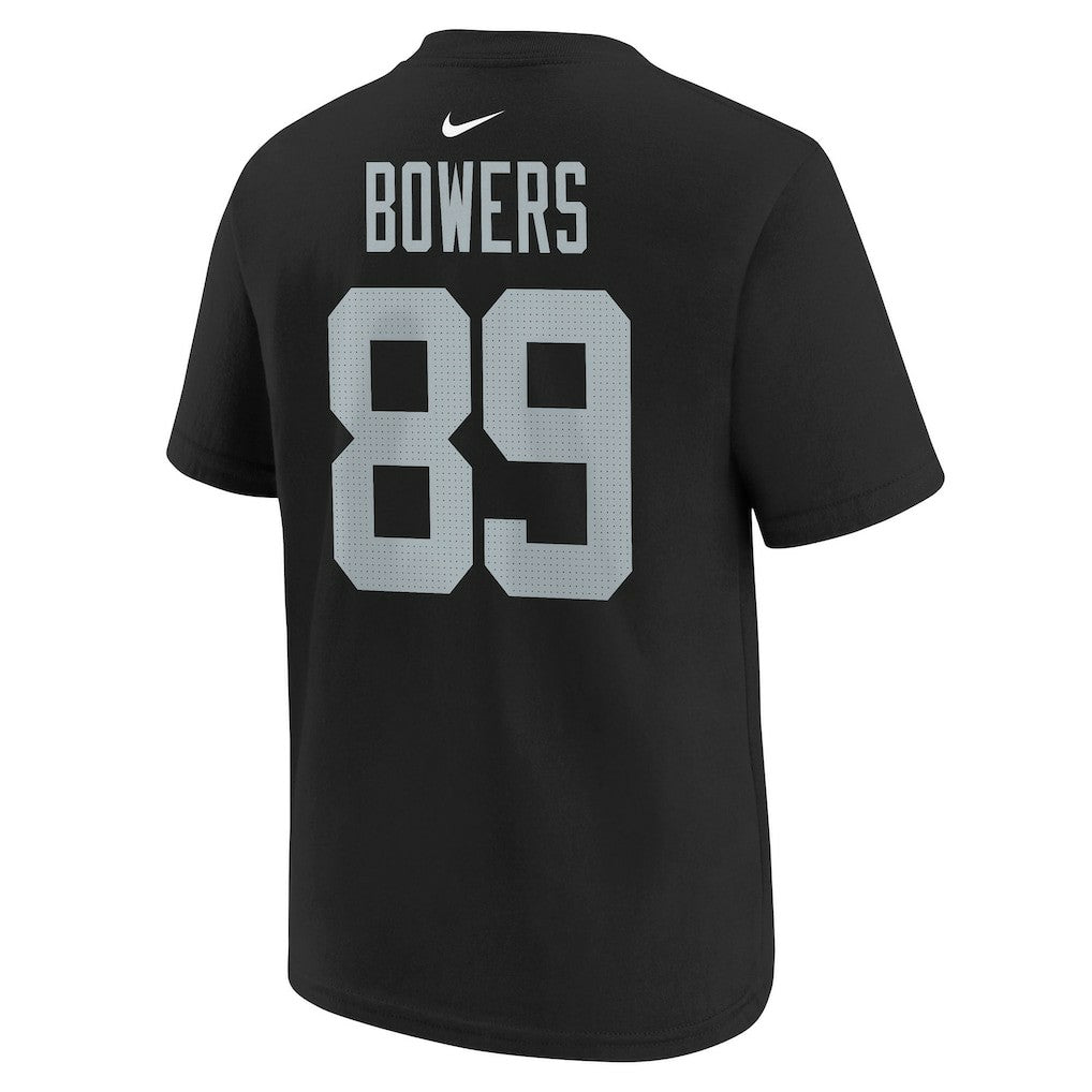 Brock Bowers  Youth Player Name & Number T-Shirt - Las Vegas Raiders T-shirts