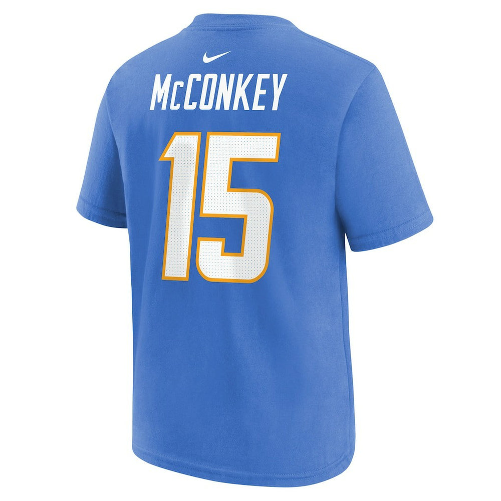 Ladd McConkey  Youth Player Name & Number T-Shirt - Los Angeles Chargers T-shirts